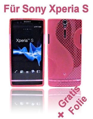 Handy Tasche Silikoncase für Sony Xperia S LT26i in Pink