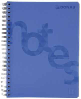 DONAU 7525201-10 Collegeblock PP Cover - A4, kariert, blau