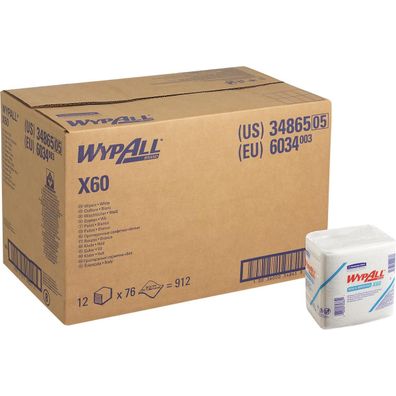 WYPALL Wischtuch X60 6034 1lg. Viertelfalz 31x32cm ws 76 St./Pack