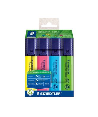 Staedtler® 364 RC4 Textmarker Textsurfer® classic - nachfüllbar, 4er Pack