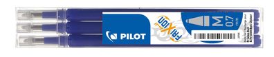 Pilot BLS-FR7-L-S3 Tintenrollermine FriXion BLS-FR7 - 0,4 mm, blau, 3er Pack