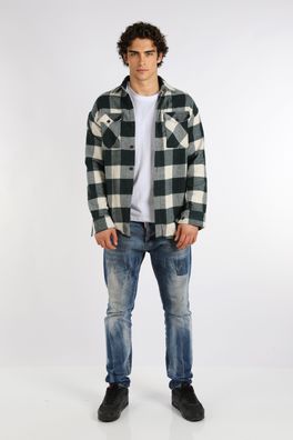 Megaman Jeans Flanellhemd Flanellhemd Kariert Hemd Holzfällerhemd Herren Holzfälle