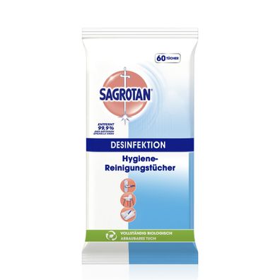 Sagrotan 3250406 Hygiene-Reinigungstücher - 60 Stück