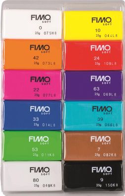 FIMO 8023 C12-1 SOFT Modelliermasse-Set "Basic", 12er Set