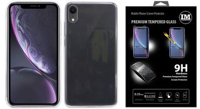 Hülle Silikon Case Tasche Cover + 9H Schutz Panzerfolie Glas kompatibel mit iPhone