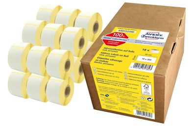 AVERY Zweckform AS0722390 AVERY Zweckform Rollenetiketten, 89 x 36 mm, Großpackung