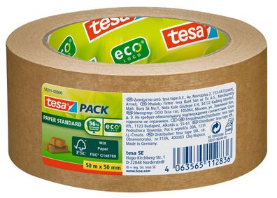 tesa® 58291-00000-00 Verpackungsklebeband Paper Standard - 50 mm x 50 m, braun