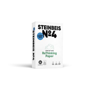 Steinbeis K1706666080A No. 4 - Evolution White - Recyclingpapier, A4, 80g, weiß,