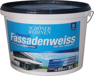 10L Schöner Wohnen Premium-Fassadenweiss + 5L Tiefgrund