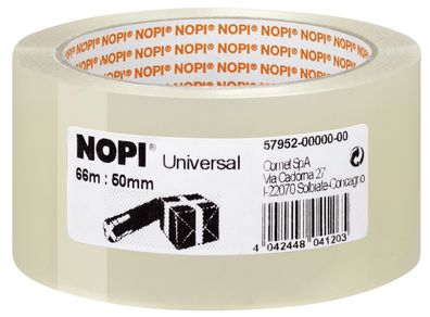 Nopi 57952-00000-00 Verpackungsklebeband Universal, 50 mm x 66 m, transparent