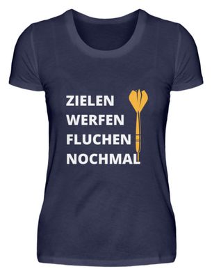 ZIELEN WERFEN Fluchen Nochmal - Damen Premiumshirt