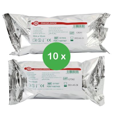 10 Nobamed Zinkgelbinden / Zinkleimbinden 10 cm breit Zinkleimverband