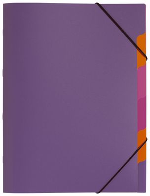 Pagna® 41803-12 Ordnungsmappe Funky School - A4, 5 Fächer, PP, lila