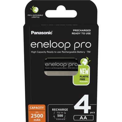 Eneloop BK-3HCDE/4BE 1x4 Panasonic Pro Mignon 2500mAh AA Ni-MH