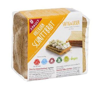 3PAULY 3x Vollkorn Schnittbrot, glutenfrei 500g