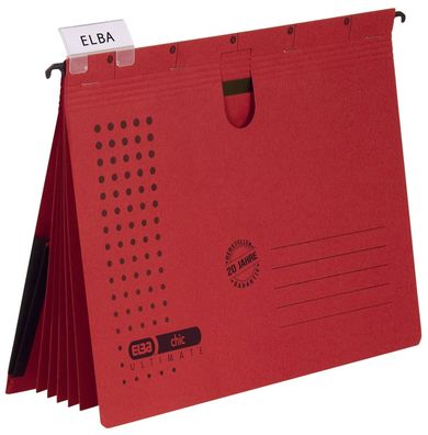 Elba 100333013 Organisationshefter chic - Karton (RC) 230 g/qm, A4, rot, 5 Stück