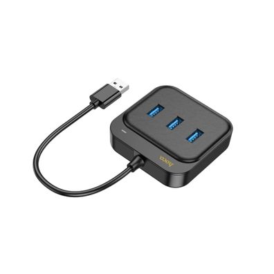 HOCO HUB Adapter 4in1 USB auf USB3.0 * 3 + RJ45 Gigabit Ethernet 1,2m HB35 schwarz