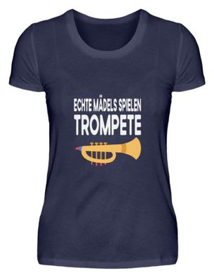 Echte Mädels spielen Trompete - Damen Premiumshirt