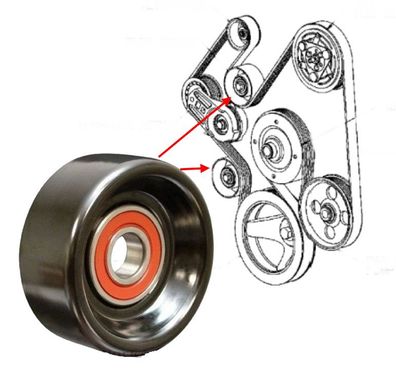 Umlenkrolle RAM 1500 4,7L & 5,7L Bj:03-08 (pro Stück)