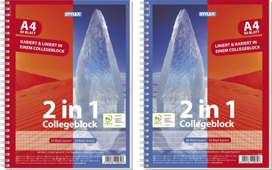 Toppoint® 40032 Collegeblock - A4, Duo kariert+ liniert