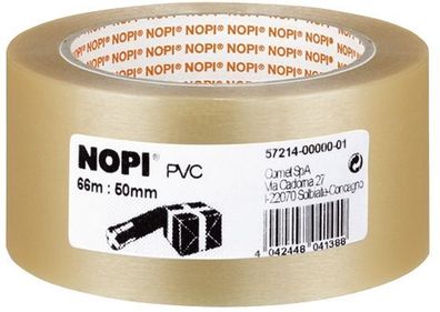 Nopi 57214-00000-01 Verpackungsklebeband PVC - 50 mm x 66 m, transparent