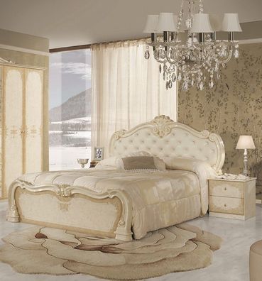 Barock Bettanlage Lavinia 3-Teilig in Beige