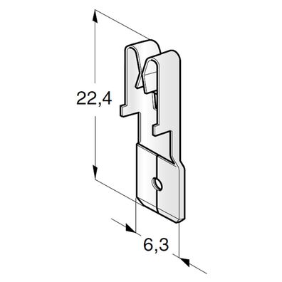 MTA Flachsteckhülse F630 auf Flachstecker 6,3mm