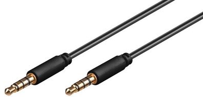 Goobay 63830 Audio Verbindungskabel AUX, 3,5 mm stereo 4-pol., slim, CU, 2 m,