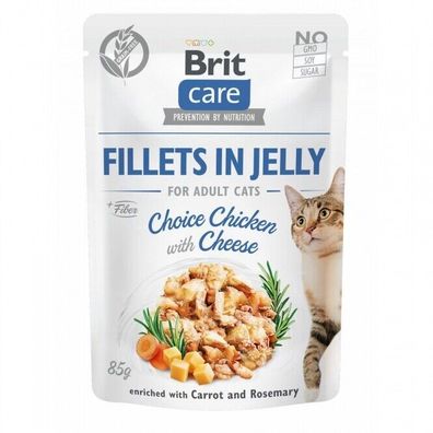 Brit Care Cat PB Fillets in Jelly - Huhn &amp; Käse 85g