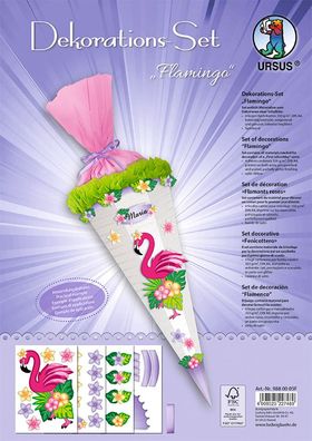 Ursus DEKO-SET Schultüte EASY LINE "FLAMINGO"