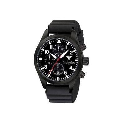 KHS - Armbanduhr - Herren - Airleader Black Steel Chrono - KHS. AIRBSC. DB