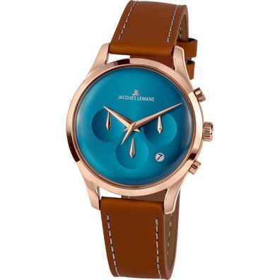 Jacques Lemans - 1-2067F - Armbanduhr - Damen - Quarz - Retro Classic