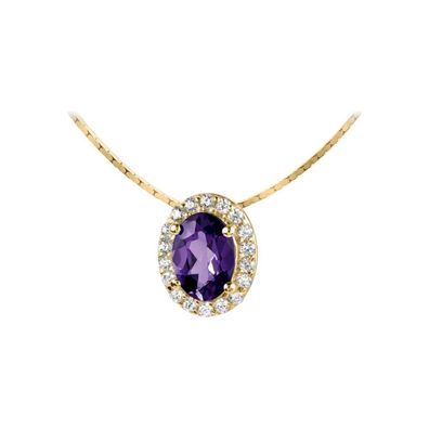 Jacques Lemans - Kette Sterlingsilber vergoldet mit Amethyst - SE-C116G