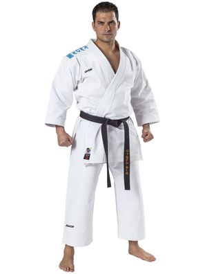 Karateanzug Kata WKF, 12 oz Schriftzug blau