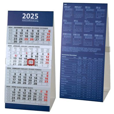 Tischkalender 2025 4 Monate Bürokalender 4-Monatskalender Schreibtischkalender