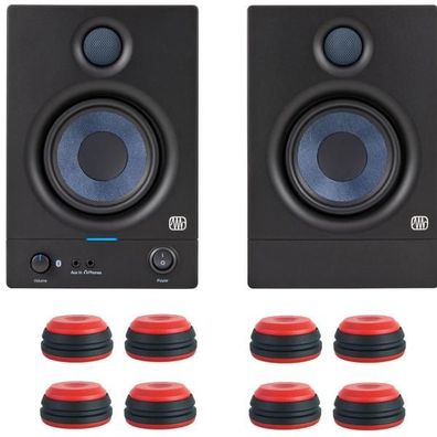 Presonus Eris 4.5BT Bluetooth-Boxen 2nd Gen mit Boxen-Füße in Rot