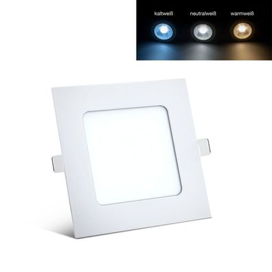 6W LED slim Einbauleuchte Deckenleuchte Einbauspot slim Panel Quadrat Eckig 12x12 cm