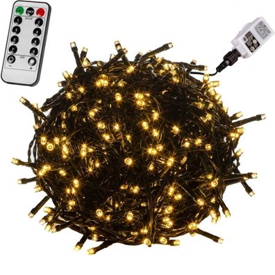 Voltronic® Lichterkette 100 LED Beleuchtung Außen Innen 10 m Strom Deko Warmweiß