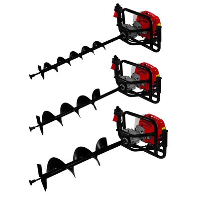Benzin Erdbohrer Pfahlbohrer 3PS Erdlochbohrer Erdbohrgerät 52cc Bohrer 2 Takt
