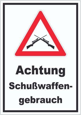 Achtung Schusswaffengebrauch Aufkleber