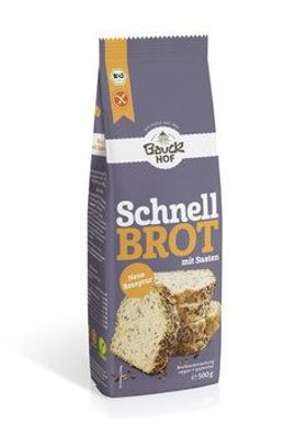 Bauck Mühle 3x Schnellbrot mit Saaten glutenfrei Bio 500g