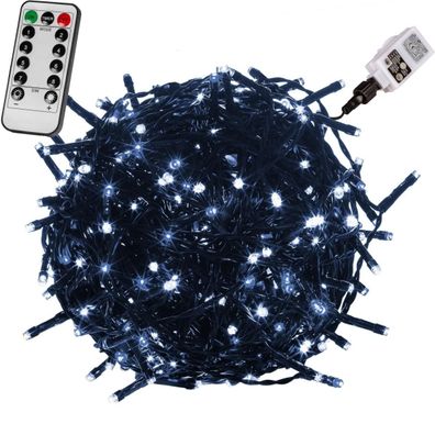 Voltronic® Lichterkette 200 LED Beleuchtung Außen Innen 20 m Strom Deko Kaltweiß