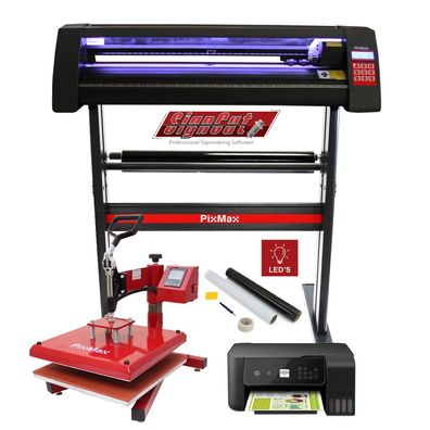 1x 38cm Schwingpresse & 1x 720mm LED Schneideplotter Plotter Transferpresse Set