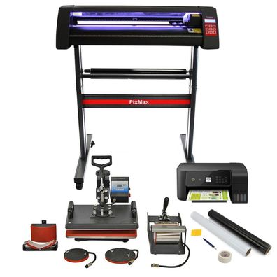 LED 720mm Schneideplotter & 5 in 1 Hitzepresse & Drucker im Set mit Software