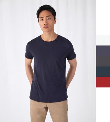 5er Pack Herren Slub T-Shirt B&C organisch bedruckbar Fair Wear ÖkoTex TM046 NEU