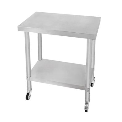 Gastro Edelstahl Arbeitstisch Vorbereitungstisch Küchentisch Mobil 76cm x 45cm