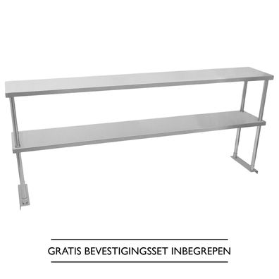 KuKoo Gastronomie Edelstahl Aufsatzbord Aufsatzboard Edelstahl Regal