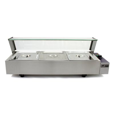 Gastro 3 GN Bain-Marie Chaving Dish Wasserbad Speisewärmer Speisenwärmer Buffetwärmer