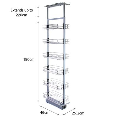 KuKoo ausziehbarer Vorratsschrank Küche ? 190cm - 220cm H höhenverstellbar Softclose