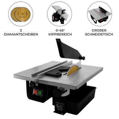 Elektrischer Fliesenschneider 600W 230V Nassschneider mit 180mm Diamantscheiben